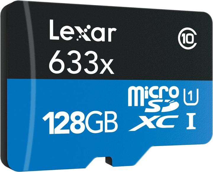 Immagine prodotto Lexar microSDXC 633x UHS-I con adattatore SD (128 GB, microSDXC, U1, UHS-I)