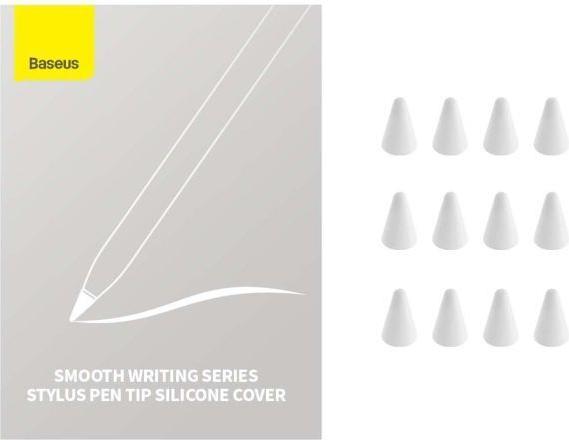 Image du produit Baseus Tablet Tool Pen Replaceble Silicone Tips (12 pcs) for Stylus Pen (Soft), White (ARBJ020002)