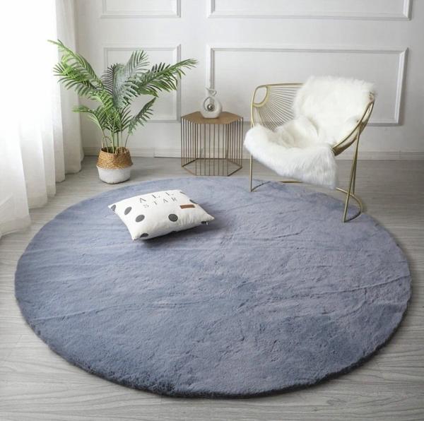 Actual product image Strado Round carpet Rabbit 100x100 Silver (light grey) universal (Ø 100 cm)
