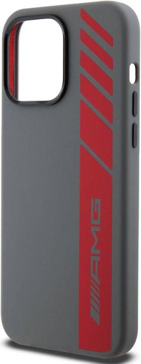 Image du produit Mercedes-Benz Étui à logo vertical en silicone liquide AMG MagSafe pour iPhone 15 Pro Max gris (Apple iPhone 15 Pro Max)