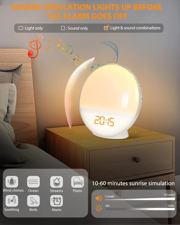 Produktbild PhoneLook Wake-up Light Digitaler Wecker mit LED Licht