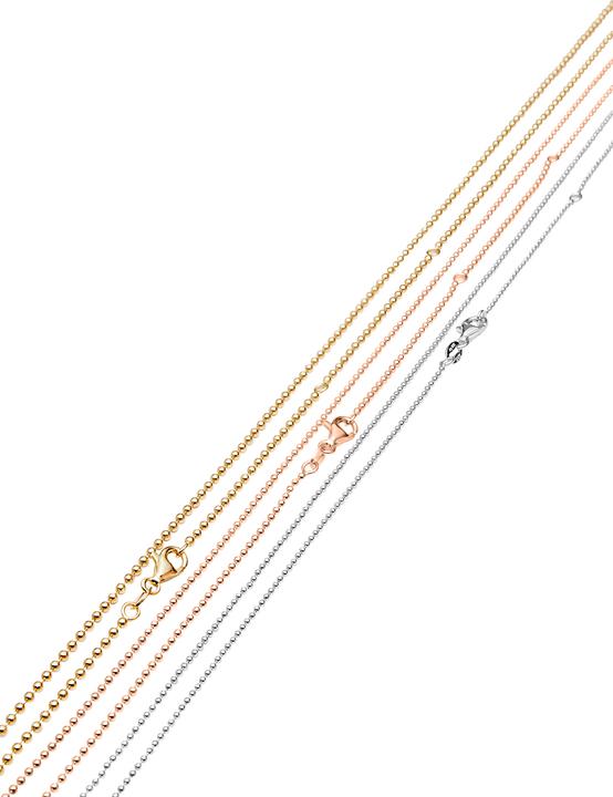 Leyda Kette Kugel (Silber 925, vergoldet 750 / 18 K Gold, 40 - 45 cm)