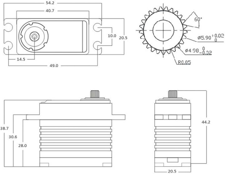 Actual product image Power HD Servo T50-BHV / 50kg / 0.065sec. / 7.4V Digital / Buggy 1:8