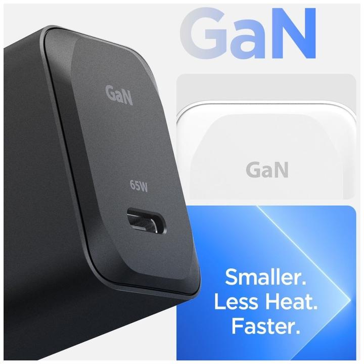 Actual product image Spigen ArcStation Pro Charger + USB-C 65-W Cable - Black (65 W)