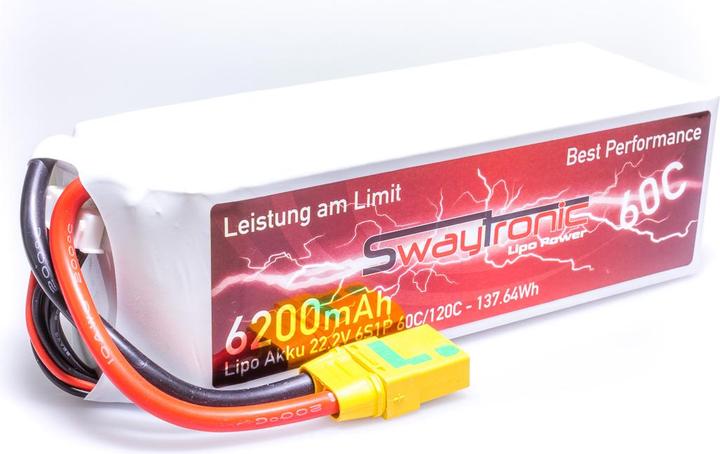 Image du produit Swaytronic 6S1P 22.2V 6200mAh 60C/120C XT90 (22.20 V, 6200 mAh)