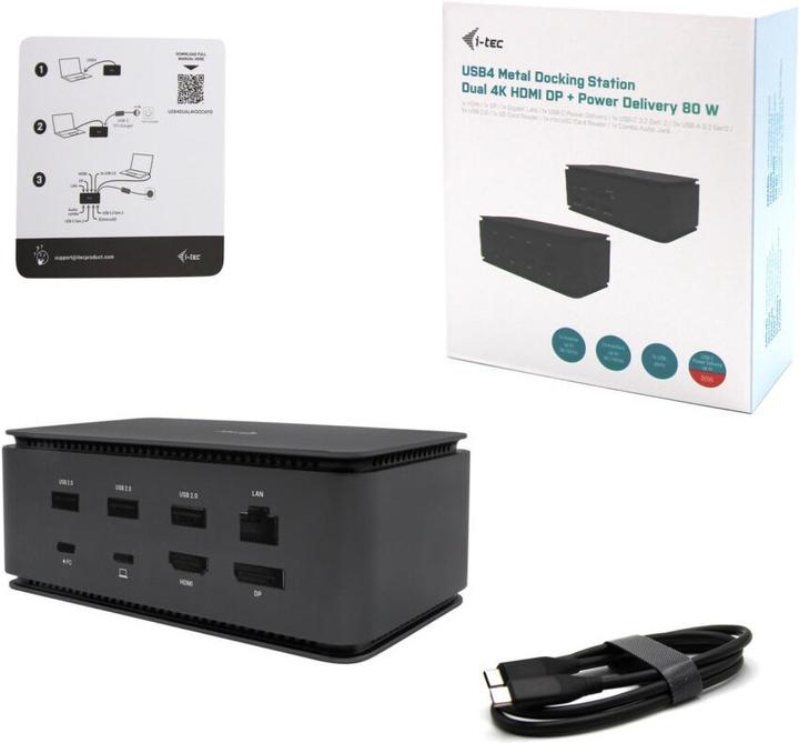 Produktbild i-tec Usb4dual4kdockpd (USB-C, 9 Ports)