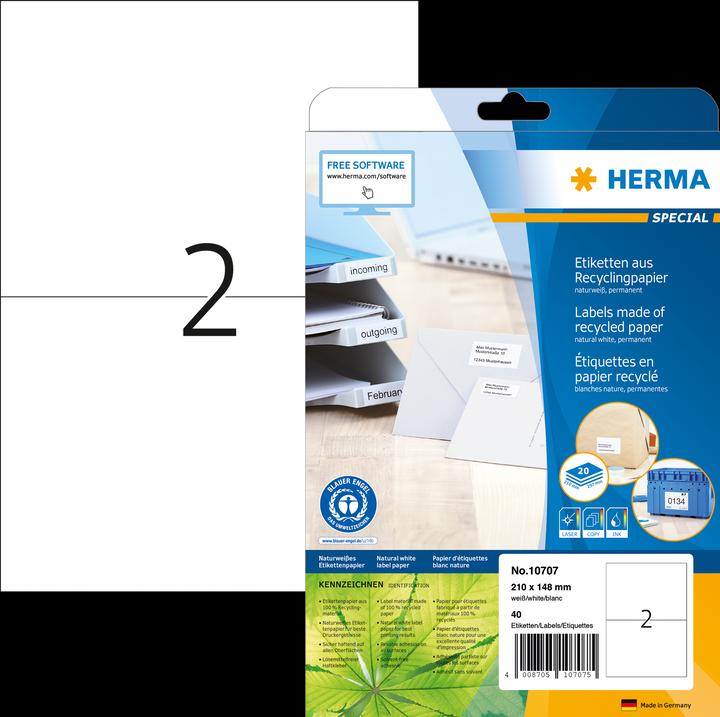 Actual product image HERMA Recycling shipping labels A4