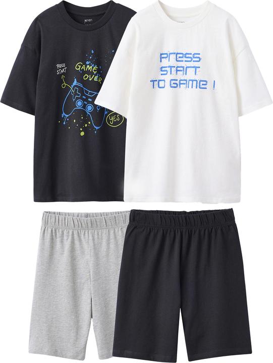 Produktbild Jonen 2er-Pack Jungen Sommer-Schlafanzüge Gamer mit Recycling-Baumwolle (128)
