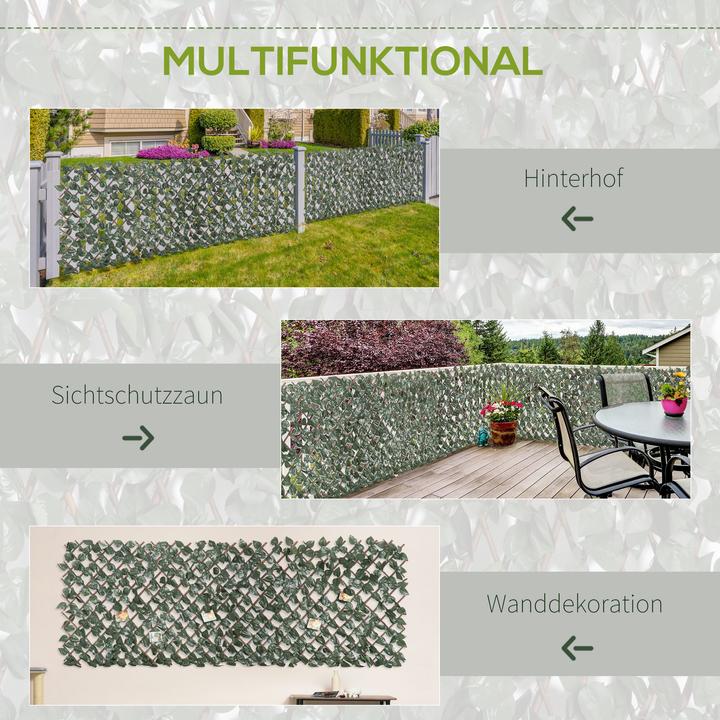 Produktbild Outsunny Künstliche Hecke mit Efeu-Optik (200 cm)