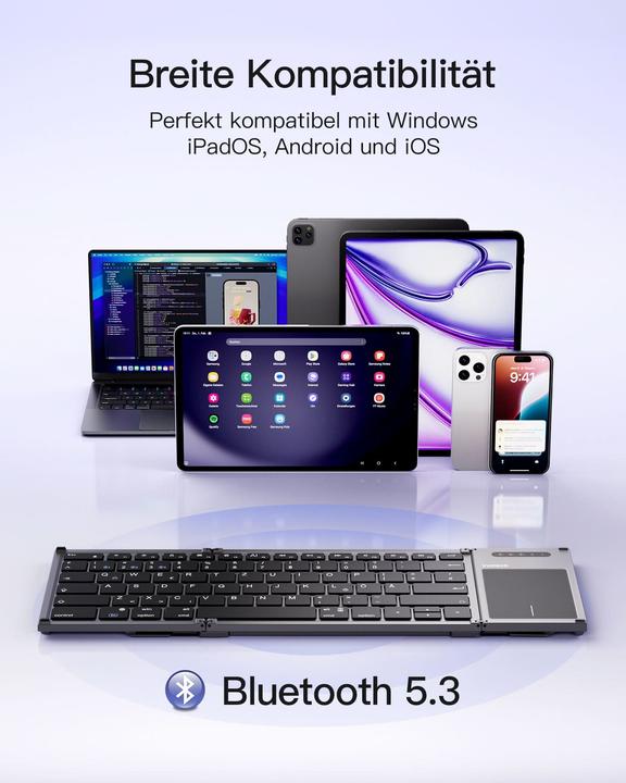 Produktbild Inateck Keyboard 06101 steel gray (KB06101 steel gray) (DE, Kabellos)
