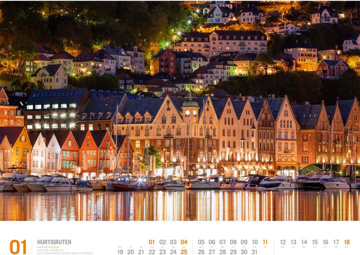 Actual product image Hurtigruten - Unterwegs zwischen Bergen und Kirkenes Kalender 2026 (54 x 42 cm, Hardcover, German)