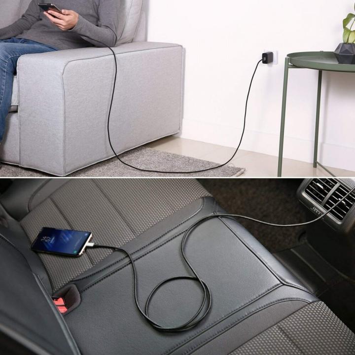 Produktbild Aukey CB-CD6 Quick Charge USB C - USB C Nageloninis Kabel | 2m | 3A | 60 W PD | 20V (2 m, USB 3.1, 60 W)