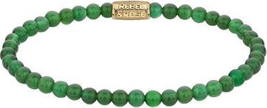 Rebel Rose - Green Harmony Gold Beaded Bracelet RR-40106-G - Dimension: 15 cm - XS (15 cm)