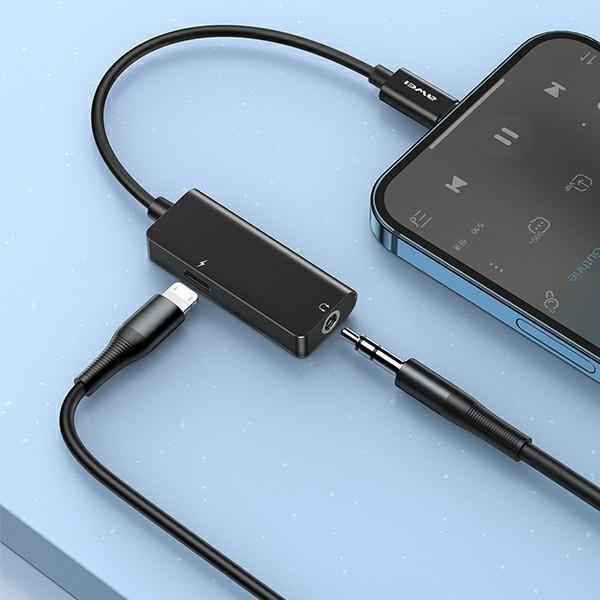 Produktbild adidas Adapter USB Awei CL-121 Lightning - 3,5 mm Klinke + Lightning Schwarz (AWEI083BLK)