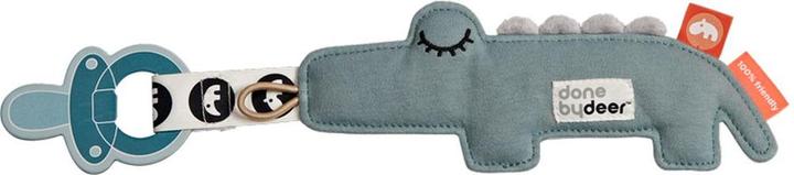 Produktbild Done by Deer Schnullerketten Mini-Kuscheltier mit Schnullerhalter - Croco - Blau (1 x)