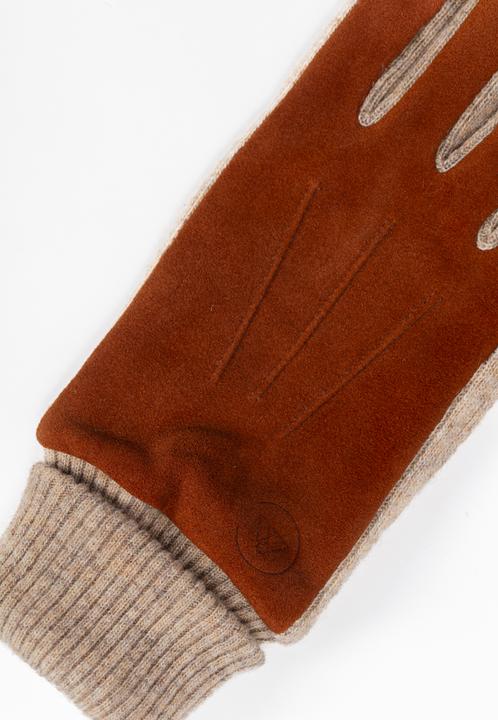 Produktbild Cash-Mere Ziegen Wildlederhandschuhe mit Kaschmirfutter und Manchette (L)