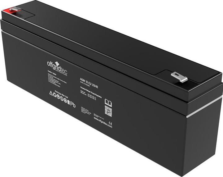 Immagine prodotto Offgridtec ® AGM 2,2Ah 20HR 12V - Batteria solare Estremamente resistente ai cicli (1 pz., Specifico del dispositivo, 2100 mAh)