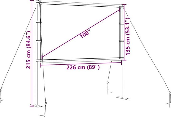 Actual product image VidaXL Projector screen with stand 100 inch 16:9 projection screen Screen (100", 16:9)