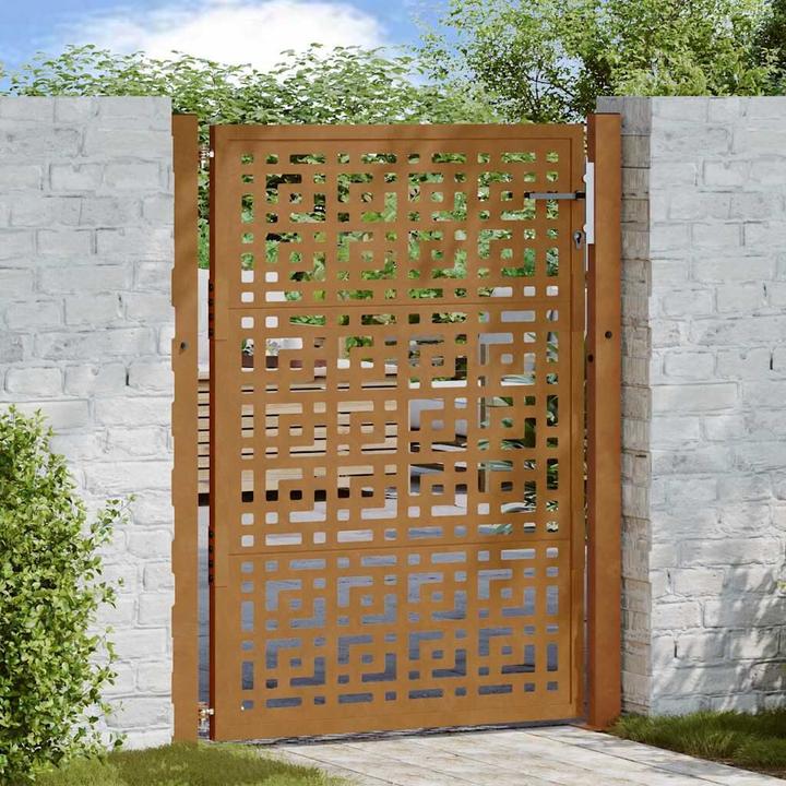 Produktbild VidaXL Gartentor 105x130 cm Wetterfester Stahl Kreuz-Design Zauntor