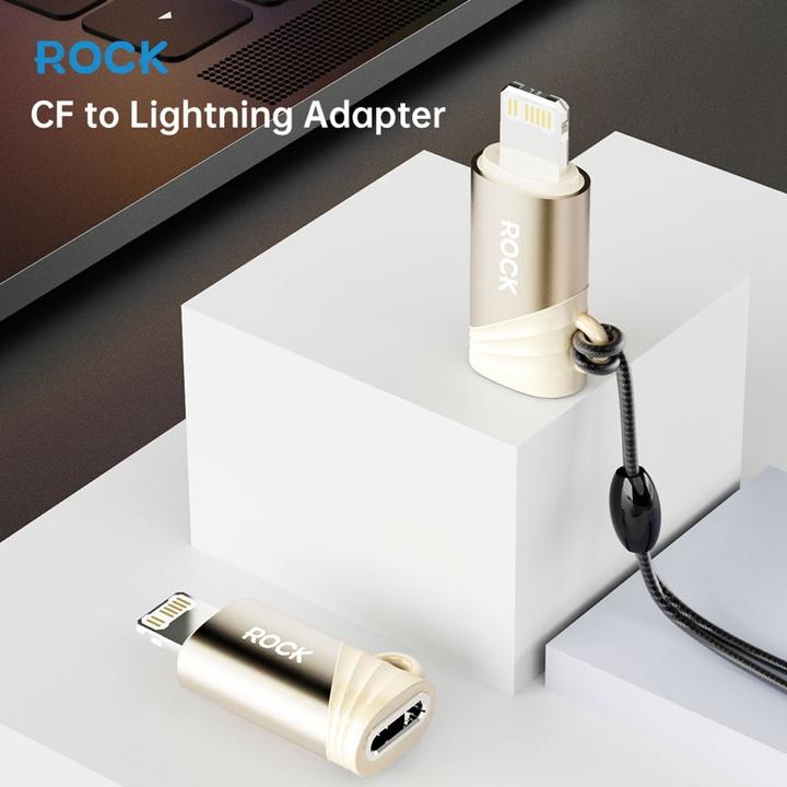 Produktbild Rock - RCL0021 Adapter USB Typ-C Female zu Lightning Adapter männlich, Gold (USB Typ C, Lightning)