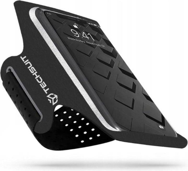 Actual product image Techsuit - Sports Armband (TH10) - with Velcro, for Phones, max 6.5" - Black / Gray