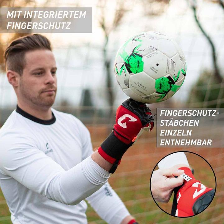 Produktbild Catch & Keep Fussballhandschuhe Fly Protect Gr. 10 Rot Torwart Keeper Goalie Handschuhe (10)