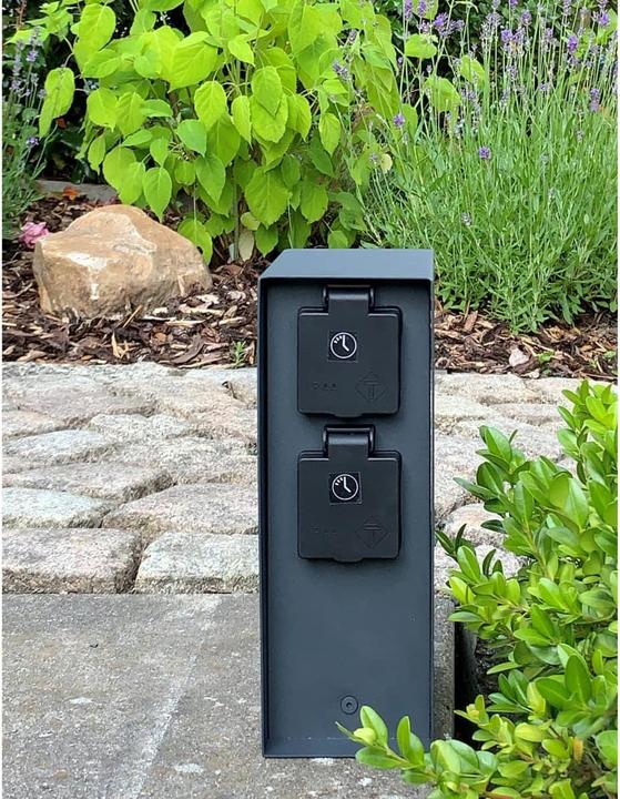 Image du produit Bold Garden Colonne de prises BOLD POWER Orio 10040 double, IP44, avec minuterie (2 x)