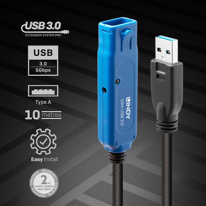 Actual product image Lindy USB 3.0 Active Extension Cable Pro (10 m, USB 3.0)