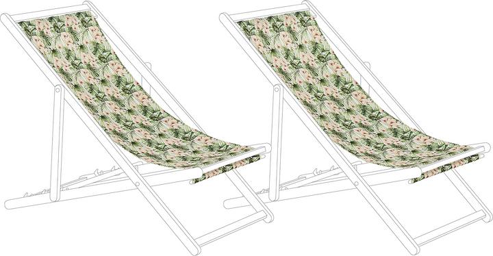 Actual product image Beliani Fabric cover set of 2 for garden loungers ANZIO / AVELLINO flower motif pink