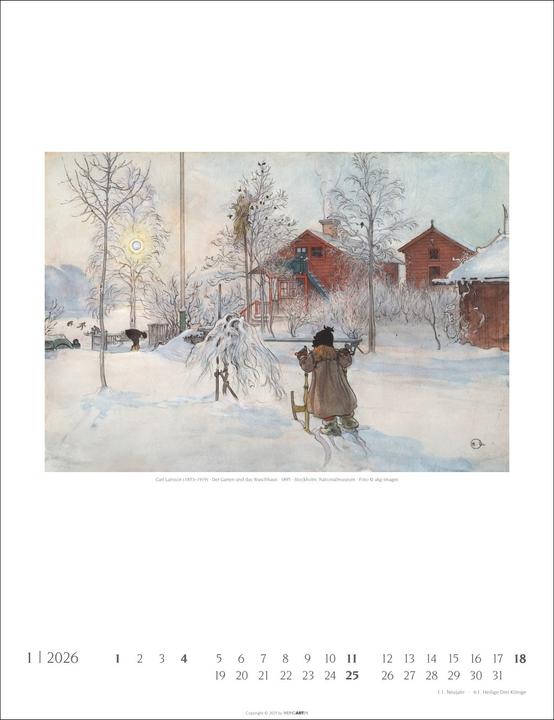 Produktbild Carl Larsson Kalender 2026 (30 x 39 cm, Deutsch)