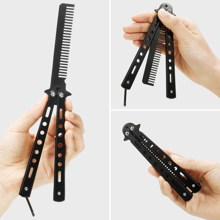 Immagine prodotto JTI Pettine per capelli, coltello a farfalla - Nero