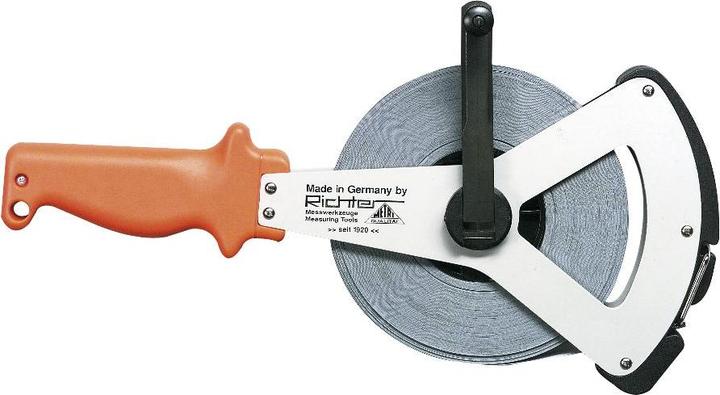 Produktbild Richter Rahmen Stahlmassband Metri 20 m weisslackiert Anfang A Genauigkeit II