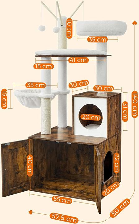 Produktbild Feandrea Mr. Kittens (140 cm, Schwarz, Rustikales Braun)