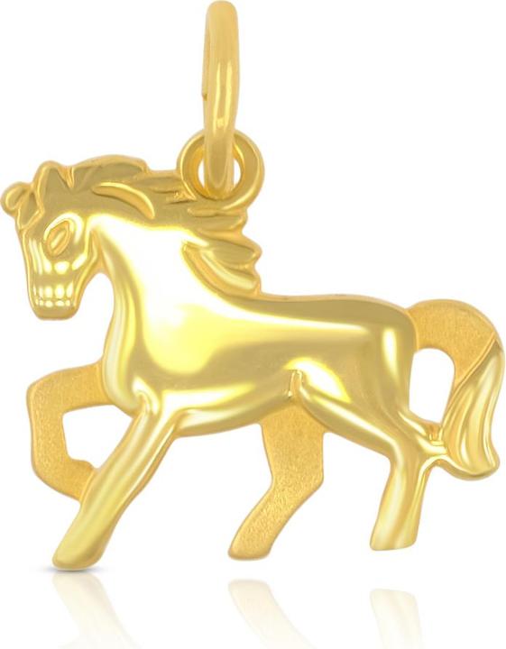 Muau Pendant horse yellow gold 750, 17x15mm (750/18K Gelbgold)