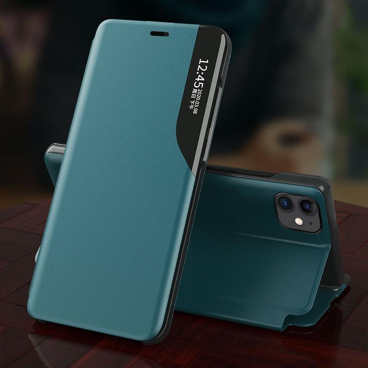Produktbild Hurtel Eco Leather View Case booktype case schutzhülle aufklappbare hülle iPhone 13 mini blau (Apple iPhone 13 mini)
