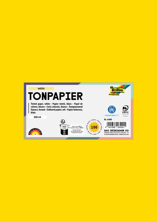 Produktbild Folia Tonpapier, DIN A4, 130 g/qm, bananengelb (130 g/m², 100 x)