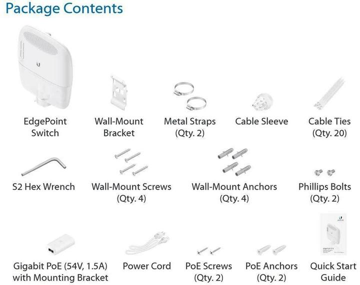 Produktbild Ubiquiti EdgePoint S16: 6 Port (PoE) Switch (16 Ports)