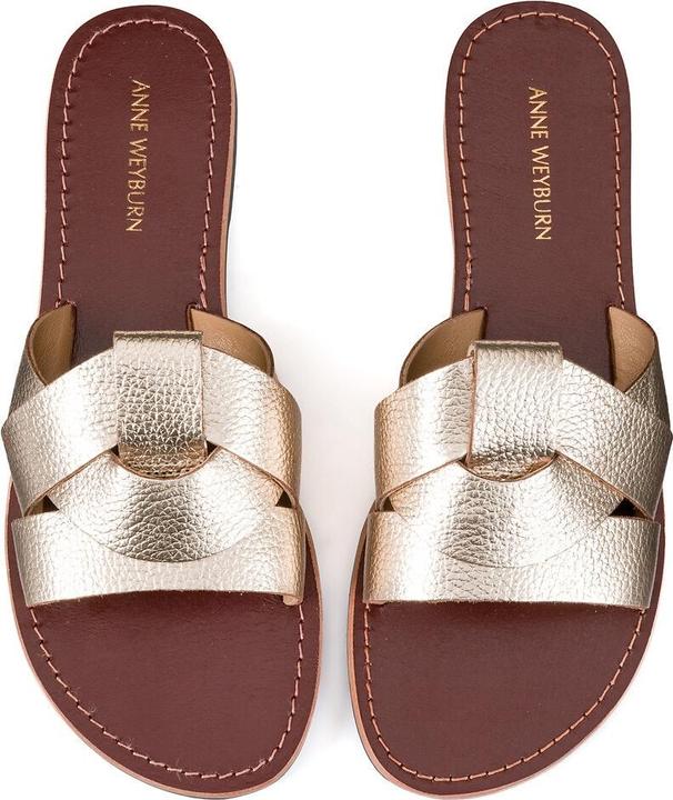 Actual product image La Redoute Collections Leather mules in metallic look (41)