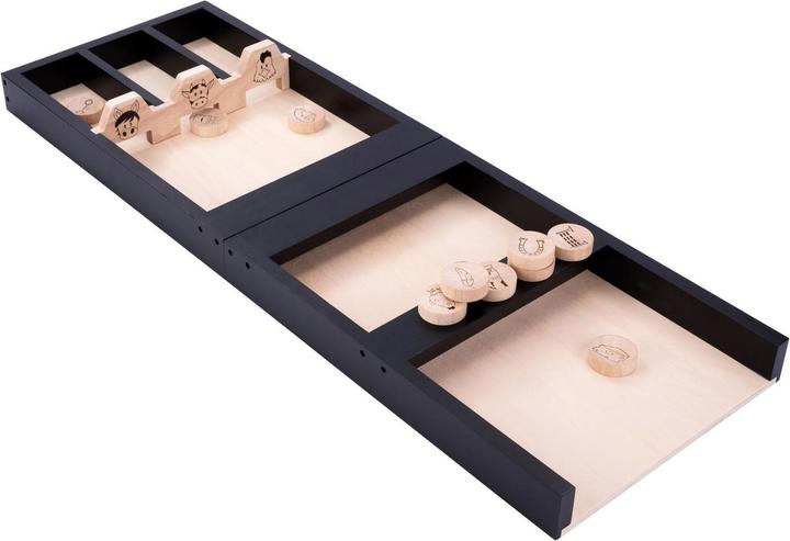 Productafbeelding Longfield Games Houten sjoelbak Dieren voor kinderen, 80 cm (Duits, Frans, Italiaans, Engels)