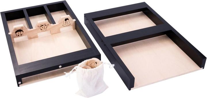 Productafbeelding Longfield Games Houten sjoelbak Dieren voor kinderen, 80 cm (Duits, Frans, Italiaans, Engels)