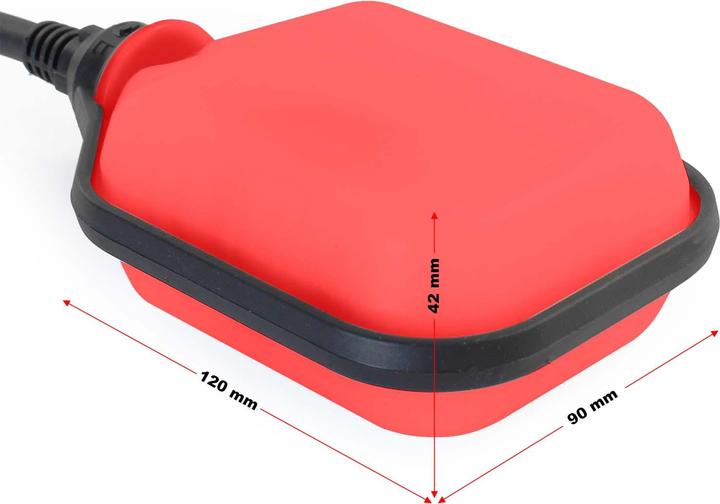 Produktbild XPOtool Aquastop Schwimmerschalter Teiche 5m Kabel Leerpumpschutz schwarz-rot