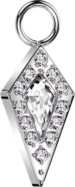 Star Piercing Anhänger silber Diamant Kristall silber Kristalle silber (Titan G23, ohne Messing)
