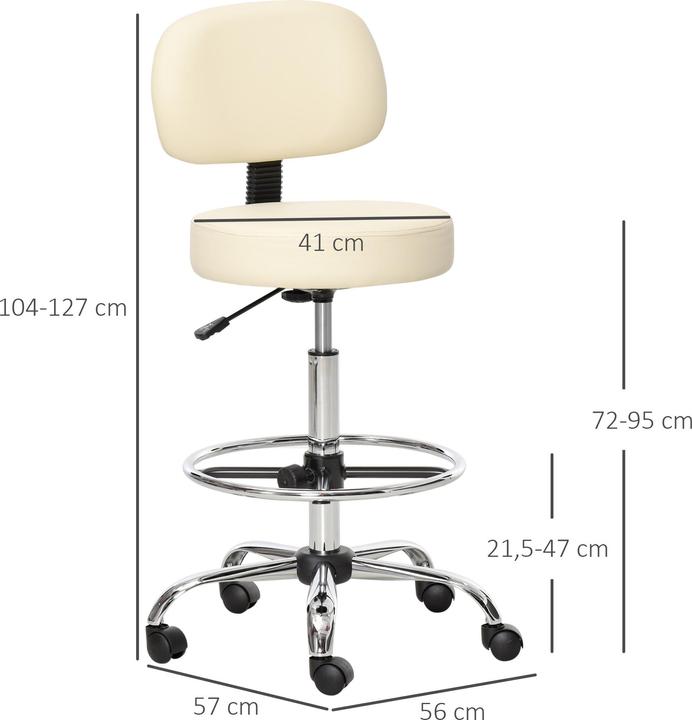 Actual product image Homcom Bar stool Modern design, 360° swivel castors