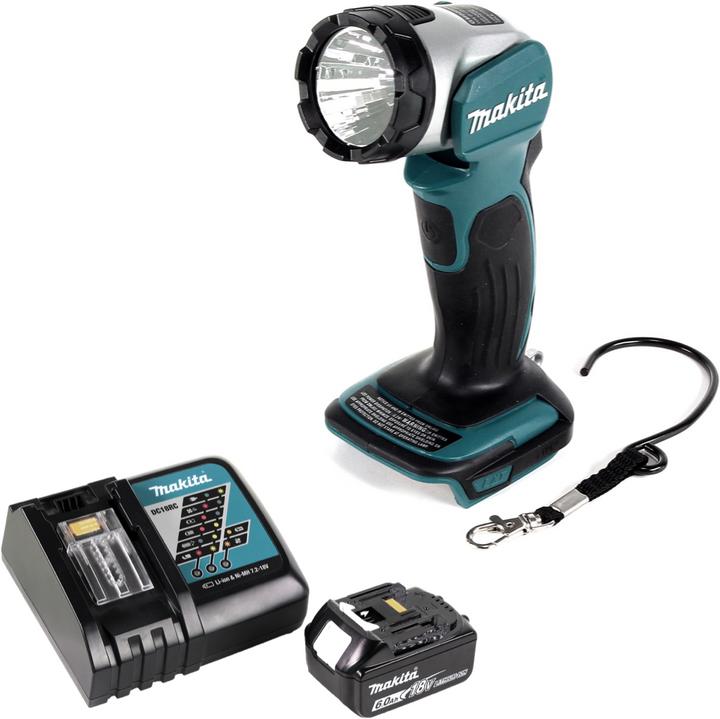 Actual product image Makita DML 802 RG1 Battery lamp for 14.4 and 18 V battery + 1x battery 6.0 Ah + charger