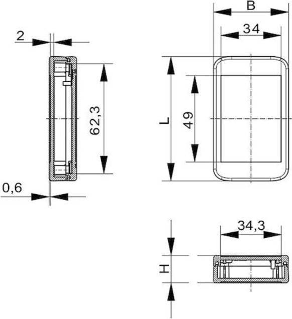 Actual product image Bopla BL 704020 9005 BOLINK SET 16174405.HMT1 Universal enclosure 70.9 x 42.9 x 22 Polycarbonate Black (Housing)