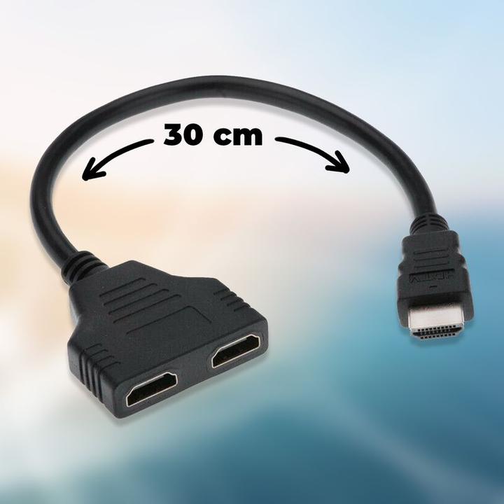 Produktbild Hermex HDMI Splitter Adapter 2in1 (1in/2out) Verteiler Mehrfachanschluss (0.30 m, HDMI)