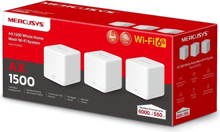Immagine prodotto Mercusys WL-Router Halo H1500X Sistema WiFi Home Mesh 3-Pack