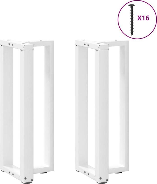 Actual product image VidaXL Coffee table legs T-shape 2 pcs. White 70x25x(30-31) cm Steel table leg