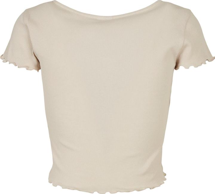 Actual product image Urban Classics Ladies Cropped Button Up Rib Tee - 12114 (4XL)
