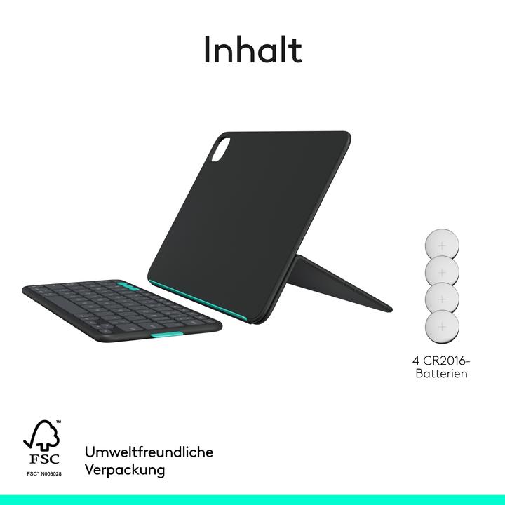 Produktbild Logitech Flip Folio (DE, iPad Air 11 2025, iPad Air 2022 (5. Gen), iPad Pro 11 2024 (M4))